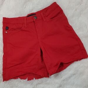 Rock & Republic 'Bumpershoot' Red High-Waist Denim Shorts Size 8